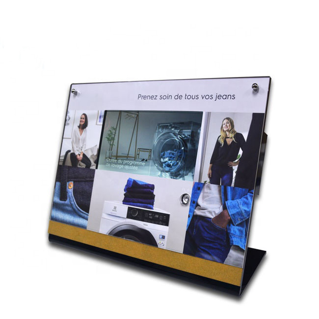 Innovative CDU(counter display unit) with HD screen video player, 10 inch counter video display instore video display