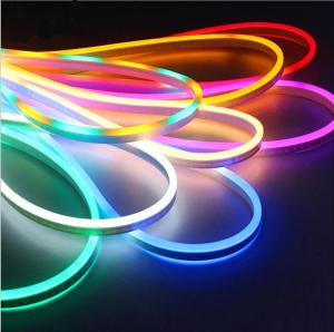 China 10mm LED Neon Flex Light , RGB 12V Silicone LED Neon Rope Light on sale