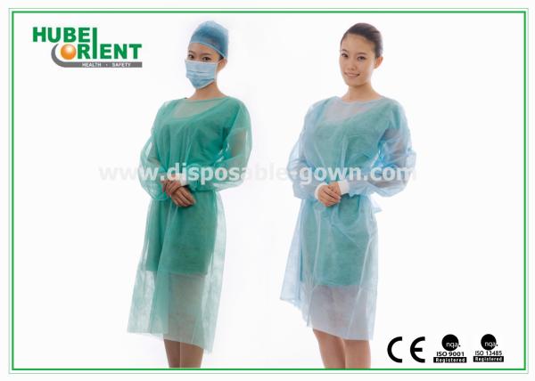 Quality Non Irritating PP PE Disposable Medical Isolation Gown With Elastic Wrist for sale