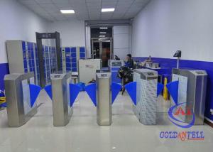 China Standing Full Automatic Flap Barrier Gate Rfid Card Reader Security Metal Detector on sale
