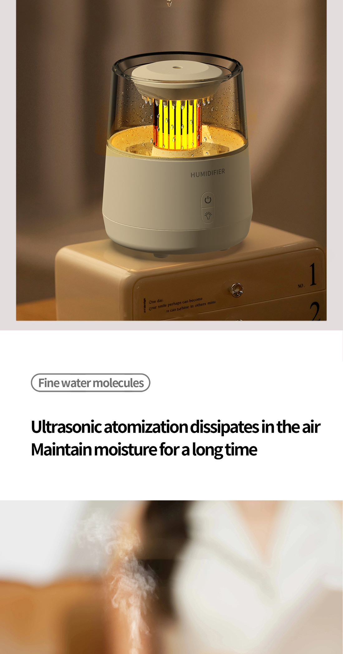 Simulation Raindrop Aromatherapy Humidifier 320ml Capacity DC 5V For Home