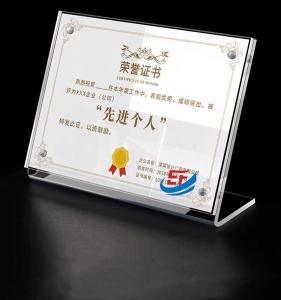 Buy cheap L Shape Table Top Acrylic Advertising Poster Holder With Magnet product