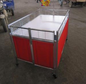 Movable Supermarket Accessories Promotion Table Stand With Wheels For Retail Store
