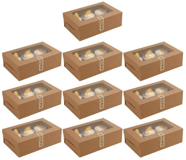 Quality 6 Hole Clear Window Muffin Bakery Cardboard Cake Boxes for sale
