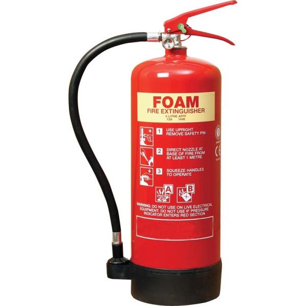 Quality 6 Litre Foam Fire Extinguisher Inner Painting PVC Rubber Nozzle For Computer Room for sale