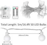 Globe String Lights Indoor Outdoor 100 Led Fairy Lights 8 Modes Colorful Remote