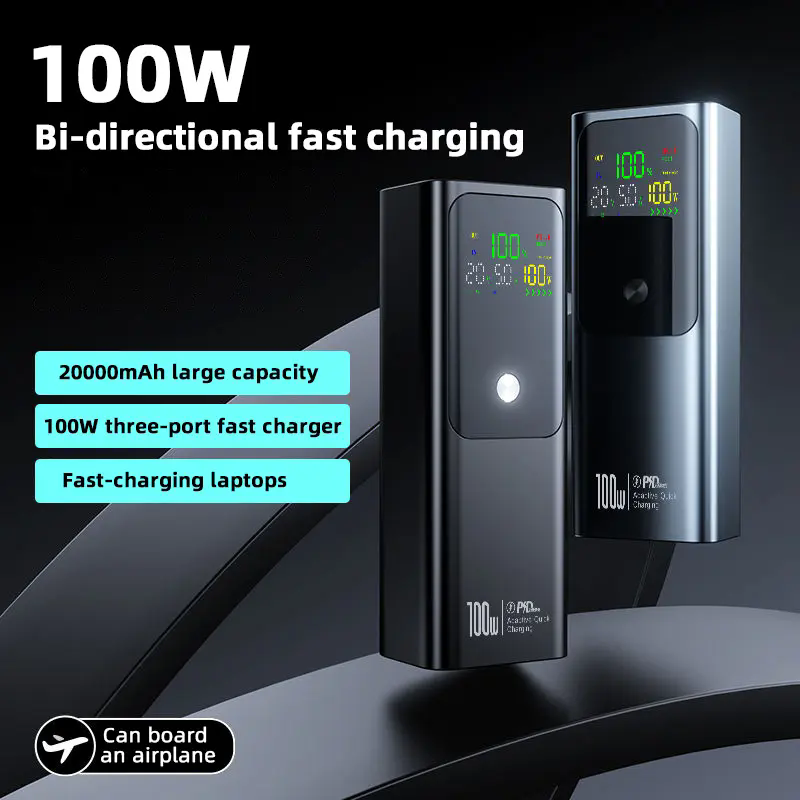 65W PD Charger Power Bank High Capacity 20000mAh Battery Pack for Fast Charging Laptop