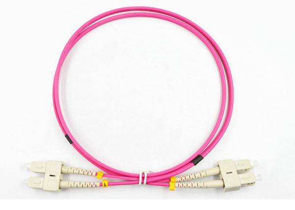Quality 1 Meter Multimode Fiber Patch Cord OM4 50 / 125MM Diameter Duplex Count for sale