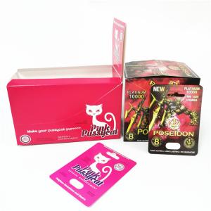 China Advertising Printing Custom Paper Card Box Custom Rhino Male Enhancement Pill Packaging Boxes Pink Pussycat on sale