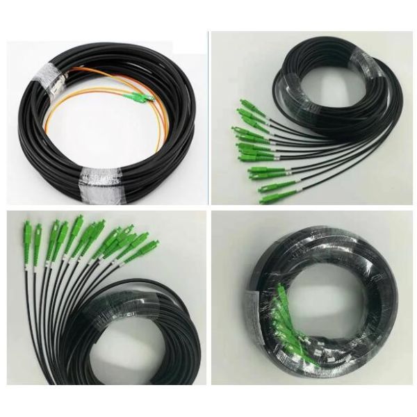5.0mm Diameter Outdoor Fiber Patch Cable Armored Fiber Optic Cable Black Color
