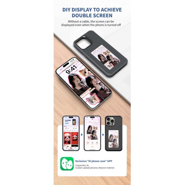 E-Ink NFC Mobile Phone Protective Screen Cover For IPhone 13 14 15 Pro Max Anti Drop