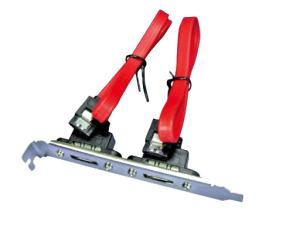 China Serial ATA PC Backplate Adapter SATA Sockets 2 port,ESATA bracket for installation on sale