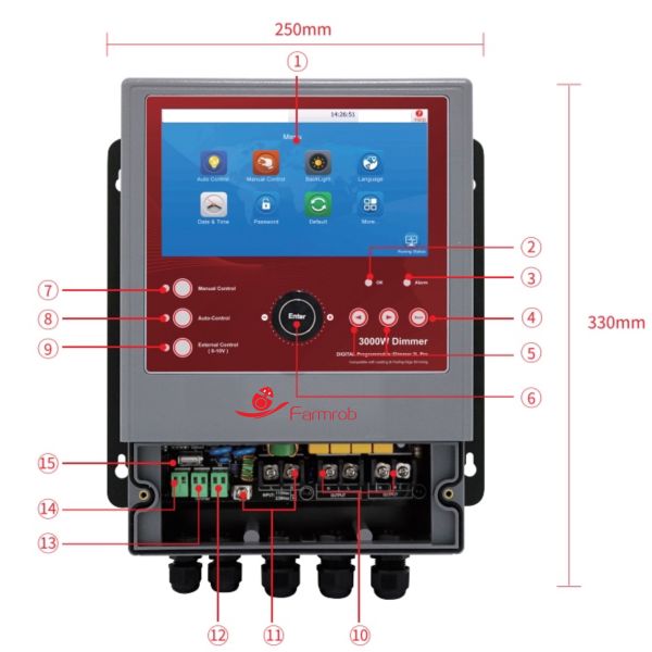 Fully Automatic Or Manual Control IDimmer 3000W 3L Dimmer Programmable For Poultry Breeding