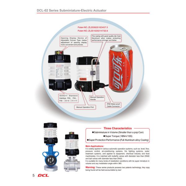 Ultra Small Electric 24VDC Quarter Turn Actuator