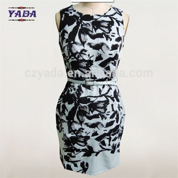 New style elegant frocks floral print ladies classic casual clothing women dresses sexy dress in cheap price