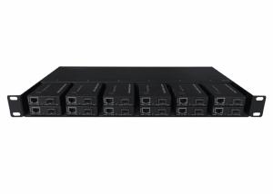 China Rack Mount 12 Slot 19 Inch Mini Media Converter Rack Chassis With Dual Power DC48V on sale