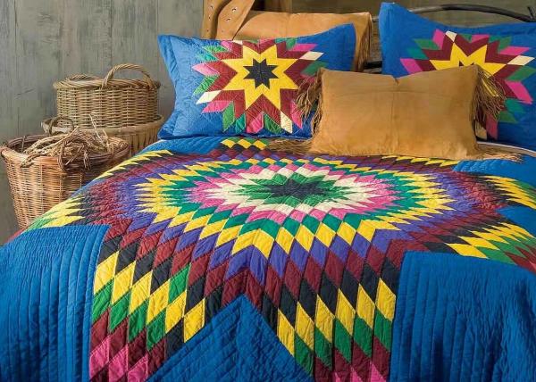 Quality Geometric Design Handmade Bedding Sets , 100% Cotton Colorful Bedding Sets for sale
