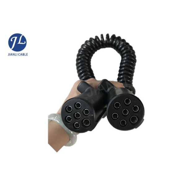 Male To Female Rear View Camera Cable 7 Pin Din Connector Spiral Trailer Cable