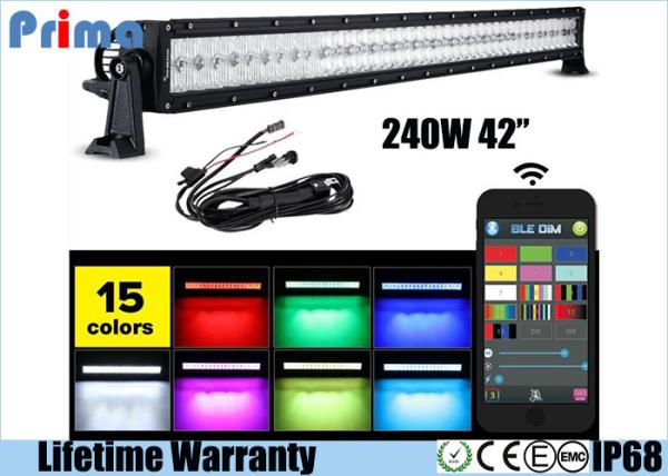 Quality 42 Inch 240W 5D RGB Led Car Light Bar Dance Sync With Music Spot / Flood / Combo for sale