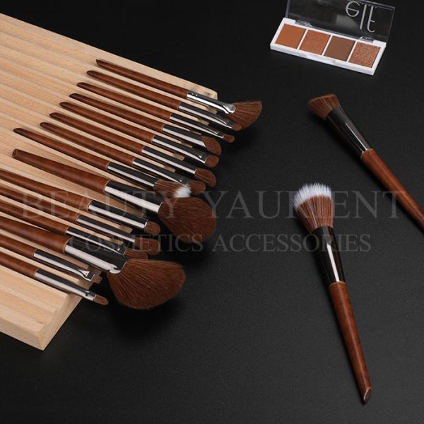Brass Ferrule Face Makeup Tools 17pcs Multipurpose Makeup Brush Set