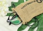 Drawstring Jute Packaging Bags Customized Styles With Gray Soft Lining