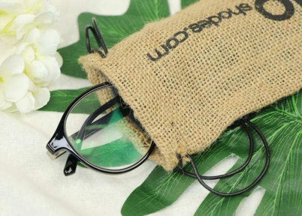 Quality Drawstring Jute Packaging Bags Customized Styles With Gray Soft Lining for sale