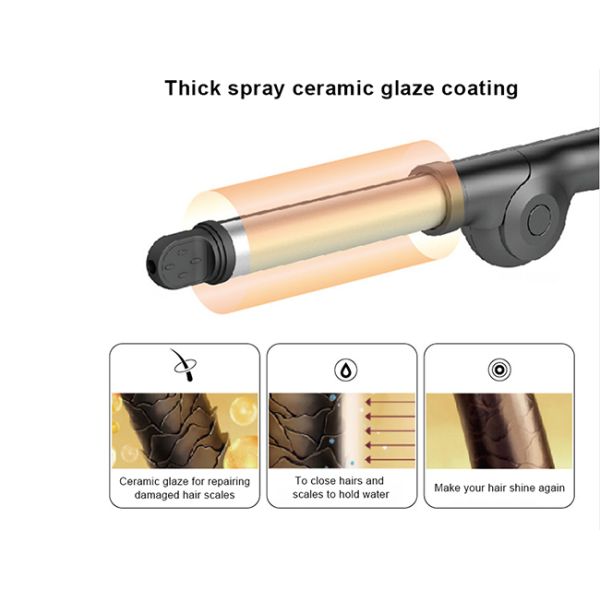 Ceramic Barrel 180° Folding Travel Curling Iron Ultralight PTC Heating