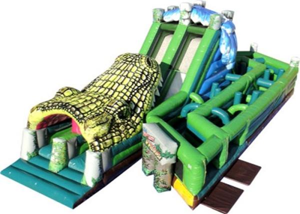 Giant Inflatable Obstacle Course , Playground Outdoor Obstacle Course For