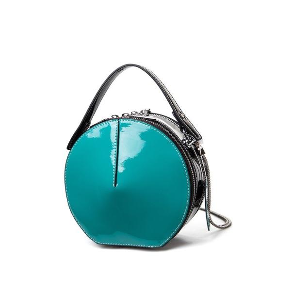 Quality Barrel Genuine Round Evening Black Patent Leather Clutch Bag Purse for sale