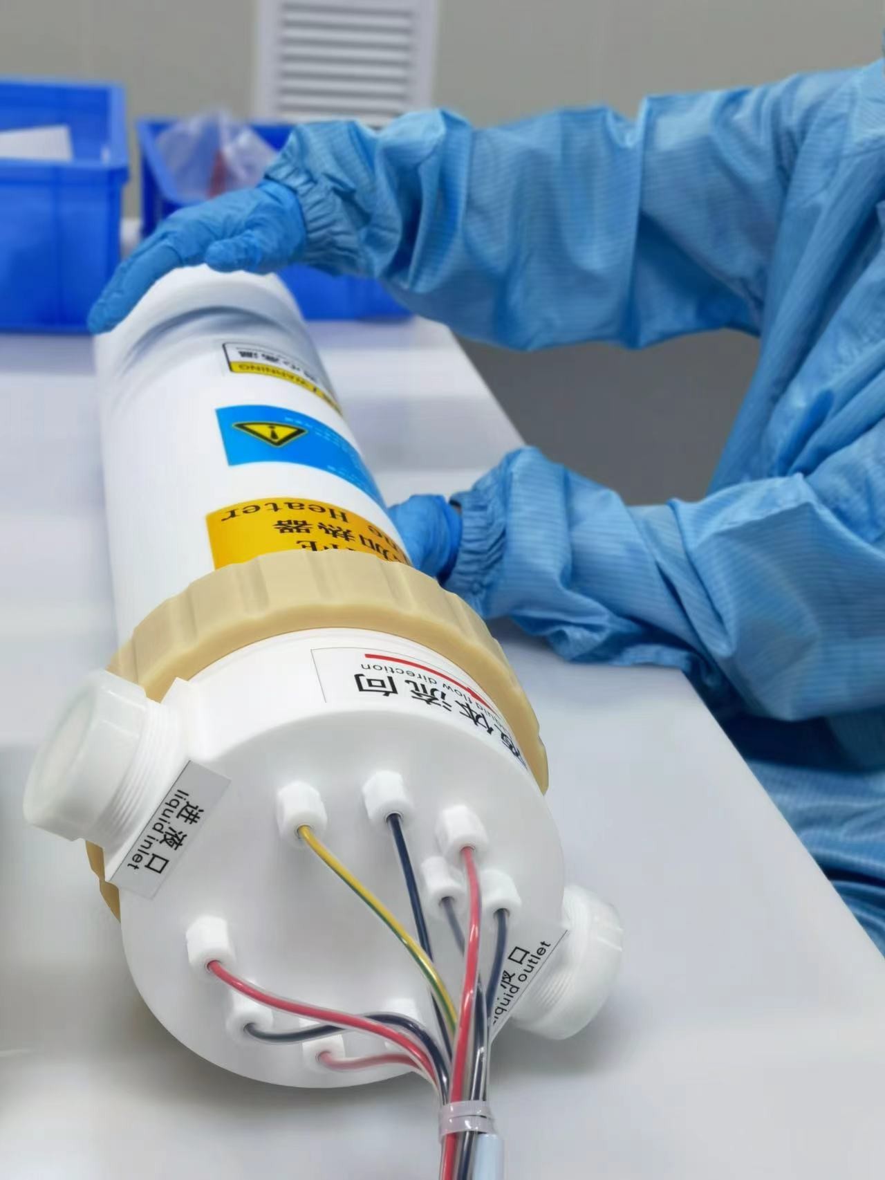 Inline PTFE Fluoropolymer Chemical Heater For Semiconductor Wet Processes