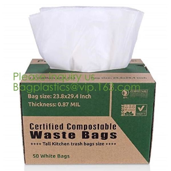custom size 100% biodegradable EN13432 compostable trash bags from China factory,OK COMPOST bio degradable plastic bag