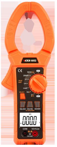 Quality AC digital clamp meter New 6052 clamp meters 5999 AC2000A with Max/Min NCV V.F.C multimeter clamp meter for sale
