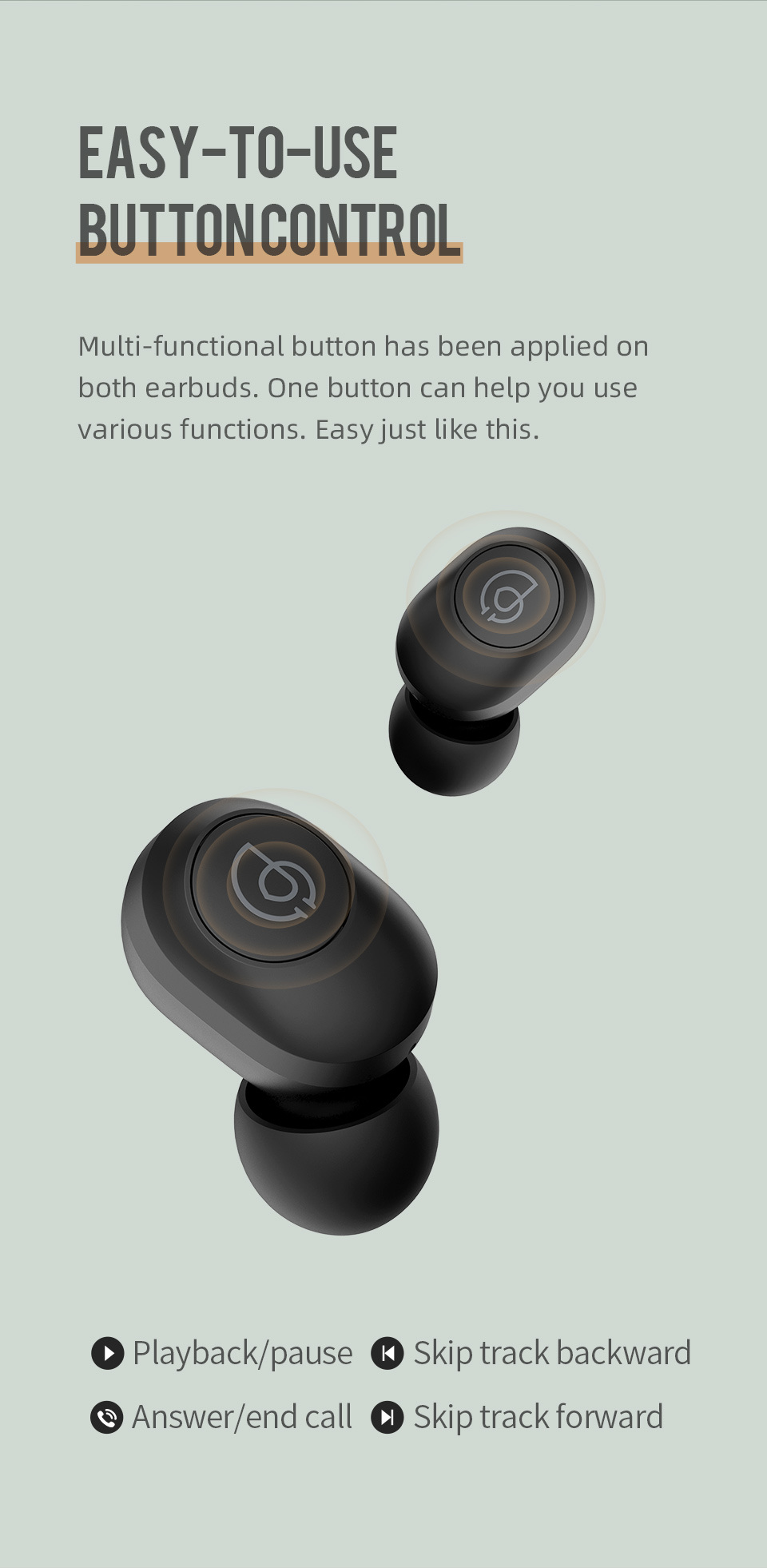 3D Stereo Bluetooth Earphones Automatic Pairing Mini Tws Wireless Earbuds (with Built-in Cable charging Case)