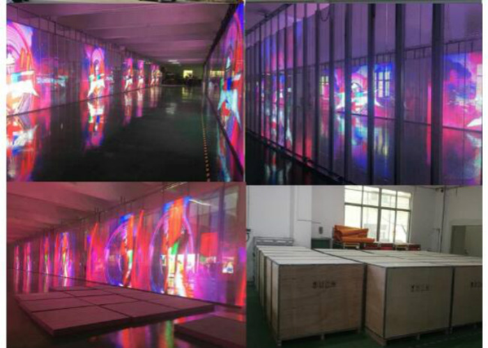 P7.8 LED Transparent Display Full Color Advertising LED Video Wall 3840hz