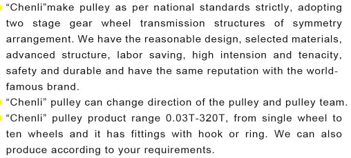 Pulley block with hook/ring ,Single-Sheave