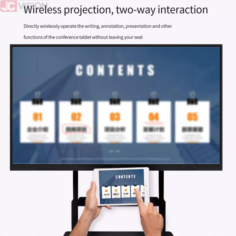 JCVISION Conference LCD Smart Interactive Whiteboard Anti Glare Glass Eshare I7 Video