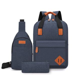 China Waterproof Three In One Backpack Nylon Computer Backpack Set With USB on sale