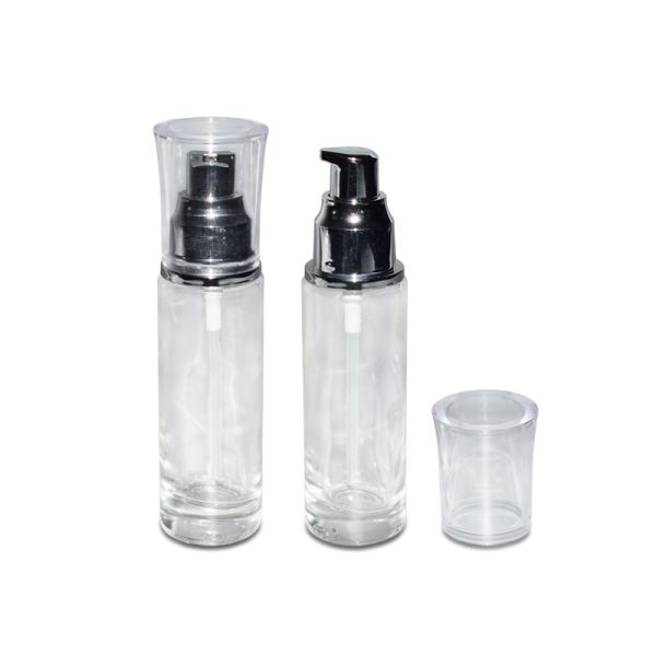 Transparent Face Lotion Cream Glass Perfume Bottles 40ml For Cosmetic