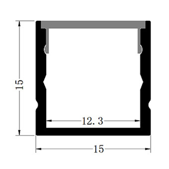 1515 Aluminium Profiles for LED Strip Lights LED Bare Channel Outdoor PVC LED Profile