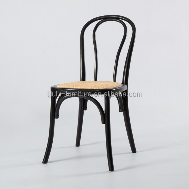 Chinese Mahogany and Rattan Material Nordic Home Furniture Wood Frame Banquet Dining Chair with Stackable Solid Wooden