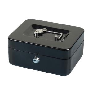 China Black Metal Cash Storage Box With Money Tray And Key/Digital Lock on sale
