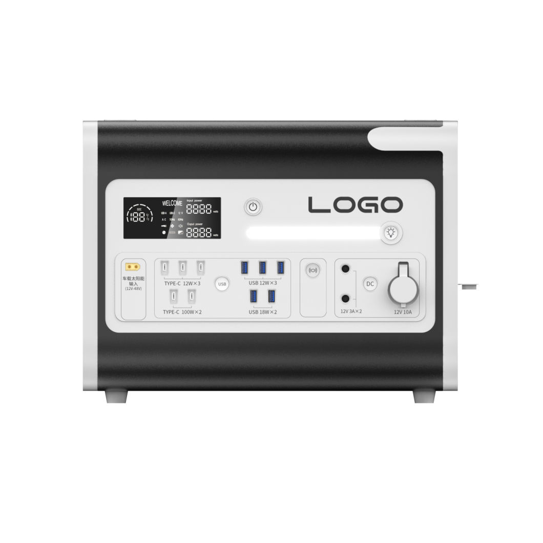 Portable Power Station Large Capacity 2000W Solar Outdoor Camping Uninterruptible Power Supply