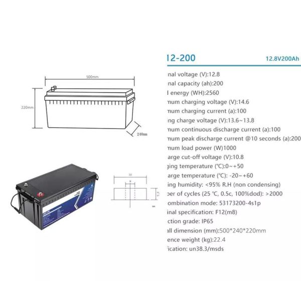 MSD Rechargeable Lithium Ion Batteries 12v 200ah Solar Lifepo4 Battery