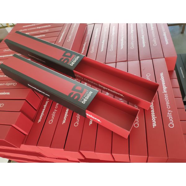 Custom Size Sliding Paper Box Long Drawer Cardboard Packaging Tie Application