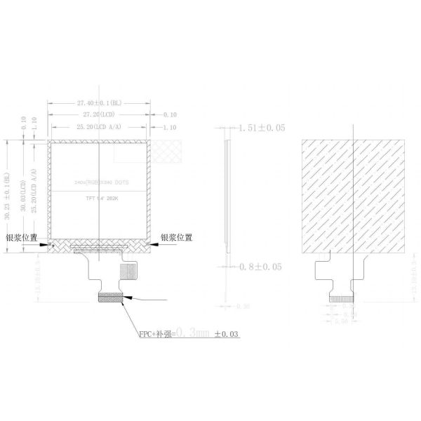 1.4 Inch TFT Spi Interface Lcd Display 240 X 240 Resolution For Smart Watch