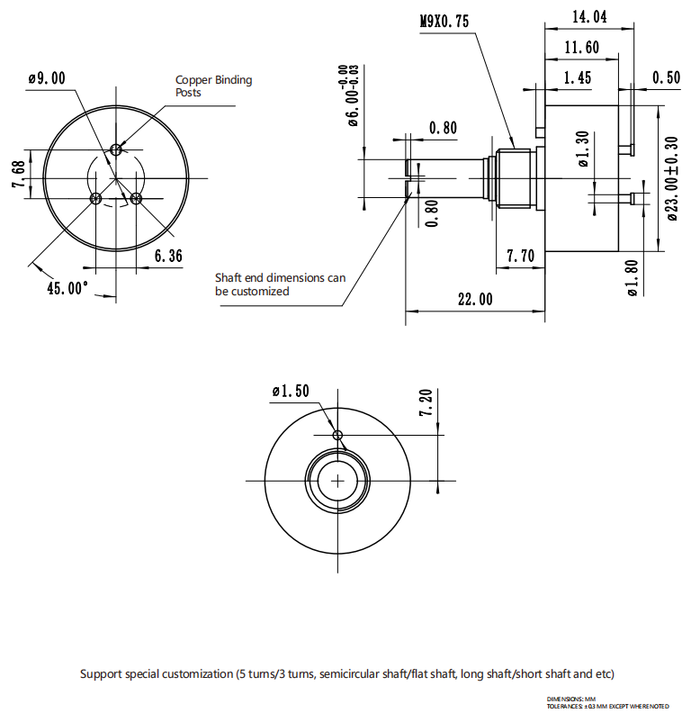 Vishay 357 0 0 1s22 502 5k Rotary Conductive Plastic Potentiometer