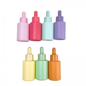 China Frosted Matte Colorful 1oz Dropper Bottle 30ml Cosmetic Personal Care Serum Essential Oil on sale