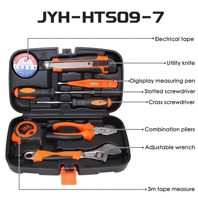 JYH-HTS09-05 9 In 1 Craftsman Household Tool Set with hard case