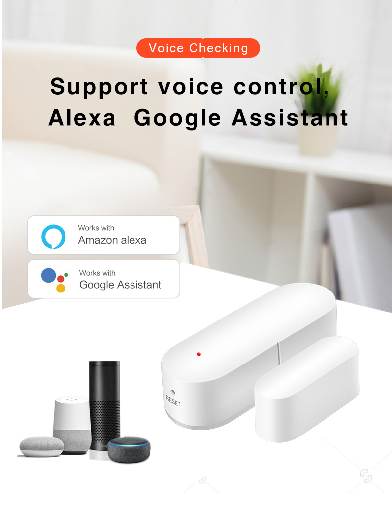 Zigbee Door Window Sensor 2.484GHz Smart Alarm Sensor Tuya Google Assistant