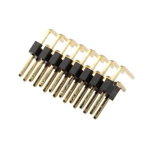 Buy cheap Pin header connector double Row Curved Needle Row 2.54 Spacing Gold Plated Heat Resistant PCB product